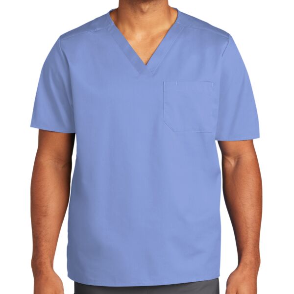 Unisex WorkFlex Chest Pocket V Neck Top Thumbnail