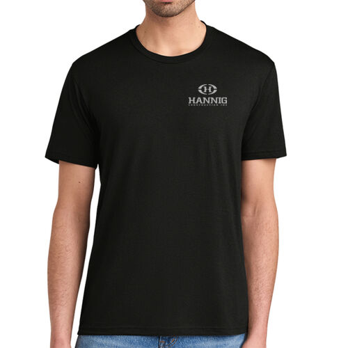 Hannig Construction - Gray Logo - Left Chest & Full Back on a District® - Perfect Tri ® Tee Thumbnail